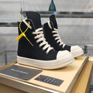 Zapatos de lona informales para hombre y mujer, zapatillas de deporte de lujo con cordones en el tobillo, con cremallera, estilo Hip Hop, color negro