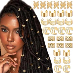 Joyas de aleación para el cabello para trenzas, accesorios de Rastas, Clips trenzados de Metal sin perforación, pinzas para orejas, cuentas para Barba, pinzas para Puños para el cabello, 50 piezas