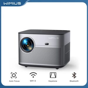 Wimius-proyector nativo 1080P Full HD, 25000 lúmenes, 4K, Compatible con WIFI 6, Bluetooth, autoenfoque, corrección Keystone