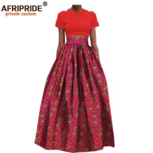 Falda de algodón Formal hasta el tobillo para mujer, ropa africana, estampado Dashiki, tela Maxi, bola de cera cultivada AFRIPRIDE, A722709, 2024
