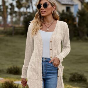 Suéter de un solo pecho para mujer, cárdigan informal cálido de manga larga, ropa de calle sólida, elegante, moda de otoño e invierno