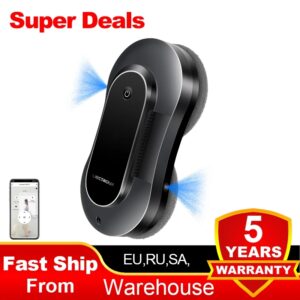 (código promocional: AEWD55)Robot Limpiador de Ventanas Liectroux YW810, Doble Rociado de Agua, Memoria Inteligente, Alta Succión al Vacío, Sensor Láser, Robot de Limpieza de Cristales de Pared en el Hogar