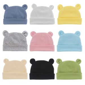 Gorro suave para recién nacido, gorro de algodón para bebé, gorros para niños y niñas, accesorios de fotografía para recién nacidos de 0 a 12M