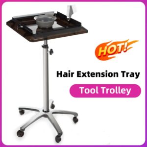 Carro rodante para salón de belleza, carro de herramientas para muebles de salón, bandeja de extensión de cabello, estación de peluquería para colorear el cabello, coche rodante de barbero