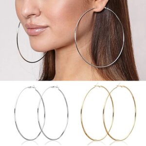 Pendientes de aro de círculo grande para mujer, joyería llamativa de 3-10cm, regalo de moda, club nocturno, DJ, 2020