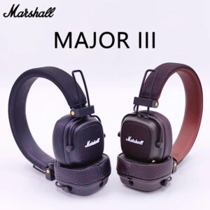 Marshall Major III 3 auriculares inalámbricos/con cable con micrófono, auriculares para juegos de graves profundos, auriculares plegables Bluetooth para música deportiva Rock