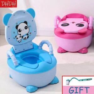 Asiento de entrenamiento de orinal para bebé Panda, orinal para niños y niñas, orinal para niños, orinal infantil, asiento de inodoro lindo, cepillo de limpieza sin WC