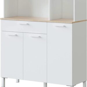 Alacena de Cocina, Aparador de Comedor, Mueble Auxiliar de 3 Puertas + 1 cajón y Estante Interior ,108x126x40 cm (Fondo)