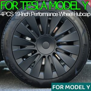 Tapa de rueda de 4 piezas para automóvil, tapacubos de 19 pulgadas para Tesla Model Y 2018-2023, reemplazo de rendimiento para Tesla Model Y 2018-2023