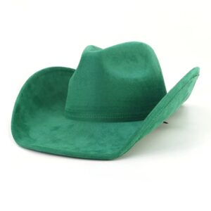 Sombrero de vaquero de ala grande occidental de gamuza para hombres y mujeres, sombrero de vaquera rosa, sombreros Fedora de fieltro, sombrero de Sol para montar al aire libre
