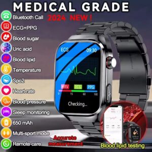 Xiaomi-reloj inteligente deportivo para hombre, pulsera con llamadas, Bluetooth, ECG + PPG, control del azúcar en sangre y ácido úrico, novedad de 2024