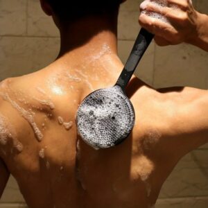 Depurador de espalda de silicona de doble cara, mango largo, cepillo de baño corporal, depurador de espalda de barro, cepillo de exfoliación de masaje de Ducha