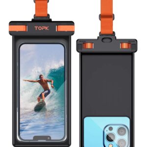 TOPK-funda impermeable para teléfono móvil, carcasa impermeable IPX8, Compatible con pantalla táctil subacuática, hasta 7,0 pulgadas