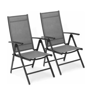 Juego de sillas de aluminio para balcón, silla plegable para jardín, Camping, 2 unidades