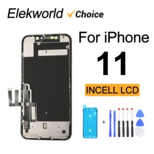 Elekworld-pantalla LCD incell para iPhone 11, montaje de digitalizador táctil 3D sin píxeles muertos