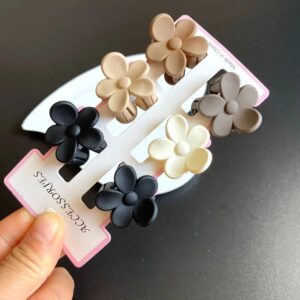 Pinzas para el pelo con forma de flor para mujer, pinzas pequeñas para el pelo, pinzas de cangrejo, esmerilada cola de caballo, tocado de tiburón, accesorios para el cabello, 6 piezas