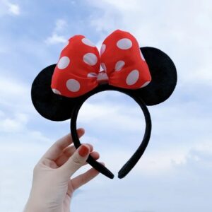 Diadema con orejas de Mickey Mouse de Disney, Aro para el pelo de parque de atracciones, Escala de pescado, malla de lentejuelas, tocado de fiesta, juguete para niña, cumpleaños