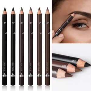 Lápiz de cejas profesional para mujer, resistente al agua, maquillaje de ojos, Color fácil, negro Natural, marrón, herramienta de belleza cosmética para cejas, 6/12 unidades