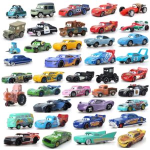 Disney Pixar Cars 2-coche de carreras Lightning Mcqueen Original, Mini coche de carreras 1 3 Dinoco Racers, modelo de Metal fundido a presión, regalo para niños