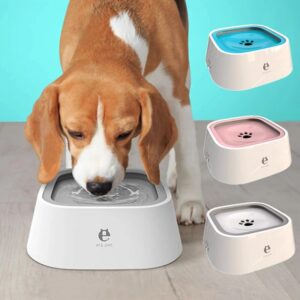 Cuenco de agua potable flotante para perros y gatos, dispensador de agua sin derrames, cuenco antihumo de plástico