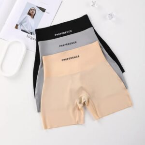 Pantalones cortos protectores de talla grande para mujer, ropa interior sin costuras, pantalones cortos de seguridad, bragas de seda de hielo, íntimos de verano