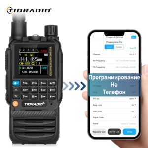TIDRADIO-walkie-talkie de largo alcance H3, Radio bidireccional, programación inalámbrica por aplicación de teléfono, banda de aire, USB tipo C, programación y carga