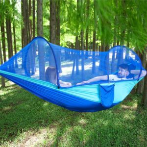 Hamaca superior antimosquitos para exteriores, tela de paracaídas de nailon doble, Red de Camping, hamaca de Control de apertura rápida, 2022