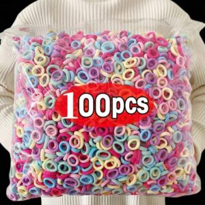 Coleteros coloridos básicos de nailon para niña, accesorios para el cabello de moda para niña, 500/200/100 piezas