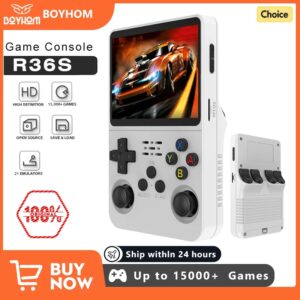 Consola de videojuegos portátil R36S de código abierto, sistema Linux, pantalla IPS de 3,5 pulgadas, reproductor de vídeo portátil de bolsillo, 64GB, 128G