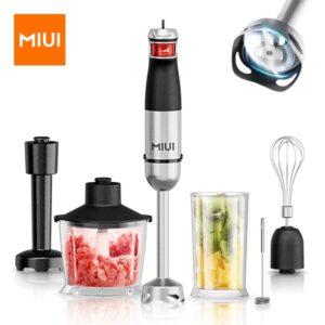 MIUI-batidora de Mano Eléctrica 6 en 1, multiusos, con cuchillas de acero inoxidable, para el hogar y la cocina, 1200W