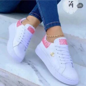 Zapatillas de deporte blancas impermeables para mujer, zapatos deportivos planos informales con cordones, vulcanizados, versión coreana, otoño