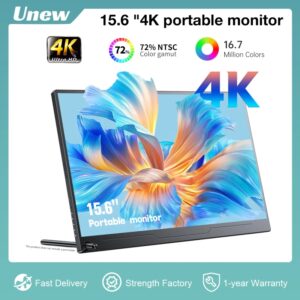 Unew-Monitor portátil externo para videojuegos, pantalla Ultra clara de 15,6 pulgadas, 4K, HD, USB-C, HDMI, Compatible con Xbox Switch, portátil