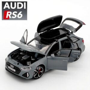 Modelo de coche de juguete Audi RS6 1:32 con luz de sonido, puertas abiertas, aleación, fundido a presión, colección de vehículos, juguete para niño y adulto, regalo de Festival