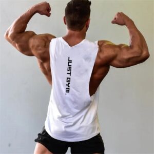 Ropa de gimnasio de marca para hombre, camisetas de corte lateral, sisas caídas, camisetas sin mangas de culturismo, chaleco de entrenamiento