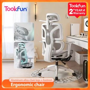 Tookfun-silla ergonómica con soporte para la cintura, asiento giratorio con reposabrazos 4D para juegos de ordenador, muebles para el hogar, reposacabezas 3D