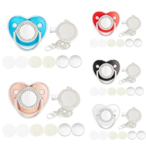 Chupete en blanco con tapa de Clip para recién nacido, regalo de Baby Shower, accesorios de chupete personalizados, chupete de sublimación, mordedor para bebé, pezón infantil