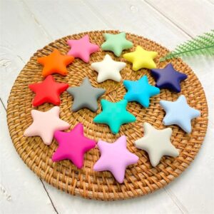 Mordedores de cuentas de silicona para bebé, juguetes de dentición de grado alimenticio para collar de cadena de chupete, accesorios DIY, sin BPA, 10 unids/lote