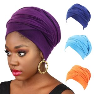 Turbante mágico de algodón de Color sólido para mujer, Hijab envolvente para la cabeza, Extra largo tubo, pañuelo indio para la cabeza, pañuelo islámico para la caída del cabello, novedad