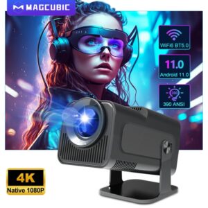 Magcubic-proyector portátil para cine al aire libre, 4K Native 1080P, Android 11, 390, ANSI HY320, Dual Wifi6, BT5.0, HY300 mejorado