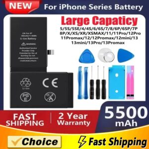 Batería de 0 ciclos para iPhone, pila de alta calidad para iPhone SE 5, 5S, 5C, 6, 6S, 7, 8 Plus, X, XR, XS, 11 Pro Max, 7P, para Apple iPhone 14, 13, 7, 6S Plus, 100%