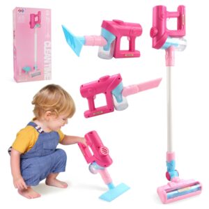 Miniaspiradora eléctrica con luz y música para niños, limpiador de simulación, recogedor de polvo para el hogar, juguetes educativos de juego de simulación, regalos