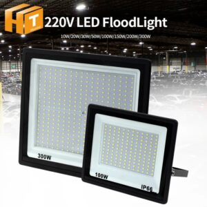 Reflector LED de alto brillo, luz de inundación impermeable IP66 para jardín, calle, iluminación exterior, 100W, 200W, 300W