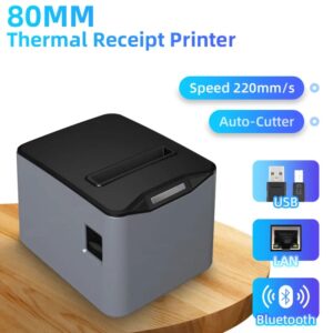 HZTZ-Impresora térmica de recibos de 80mm, máquina de impresión con cortador automático para restaurante, cocina, POS, USB, Serial LAN, Wifi, Bluetooth, H-Z870