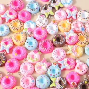 Colgante de postre dulce Kawaii para la fabricación de joyas, dijes de donas encantadoras, collar, pulsera, pendientes, accesorios de bricolaje, 15 piezas, nuevo en mezcla