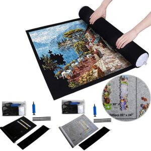 Alfombra para guardar puzles, hasta 1500 piezas, accesorios, almacenamiento, viaje, portátil