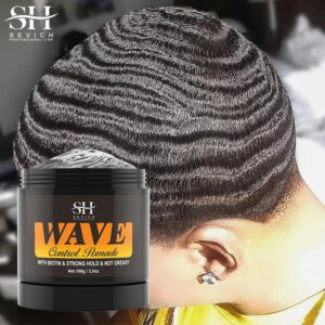 Pomada de Control de ondas para hombres negros, 2023 Natural, fuerte sujeción, 360 ondas, estilo en capas, arcilla ondulada, constructor de grasa para el cabello, brillo sedoso