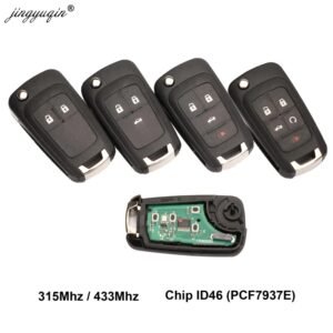 Mando a distancia para coche DIY de 2/3/4/5 botones jingyuqin para OPEL/VAUXHALL Astra J Corsa E Insignia Zafira C 2009-2016 315 / 433MHz PCF7937E