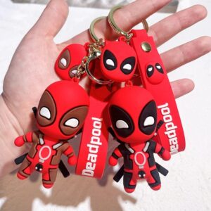 Llavero con colgante de muñeca de Marvel, figuras de Anime, Deadpool Q versión, mochila de moda, bolso de pareja, regalos de cumpleaños