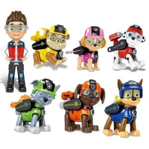 Figuras de acción de Paw Ryder Dog para niños, 7 unidades por Set, personaje de Anime, Ryder, Chase, Skye, Marshall, juguete para regalo de cumpleaños