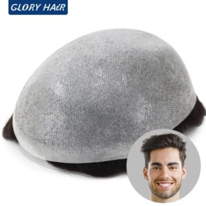 Tupé de piel Superfina OS21 para hombres, peluca de varios colores, todo en V, bucle Invisible, Unidad de cabello de PU, prótesis capilar para hombres